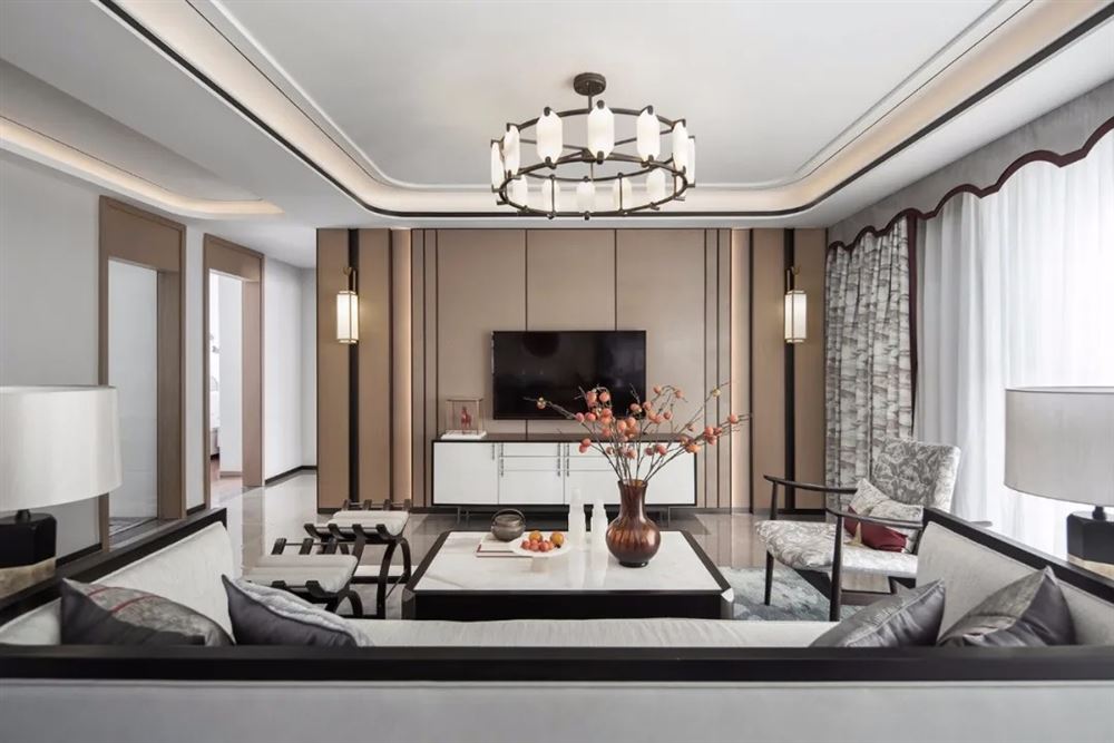 惠州市碧桂園南昆大觀別墅新中式風格四居室裝修案例