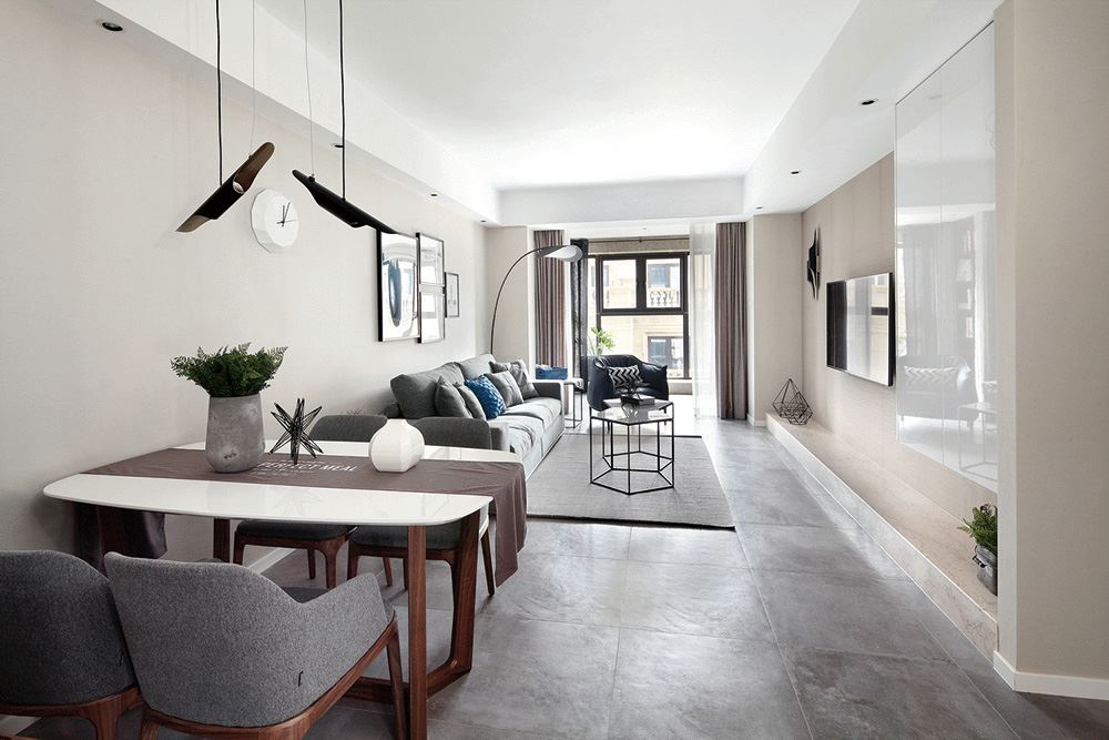 南寧市鳳起東方北歐風格三居室裝修案例