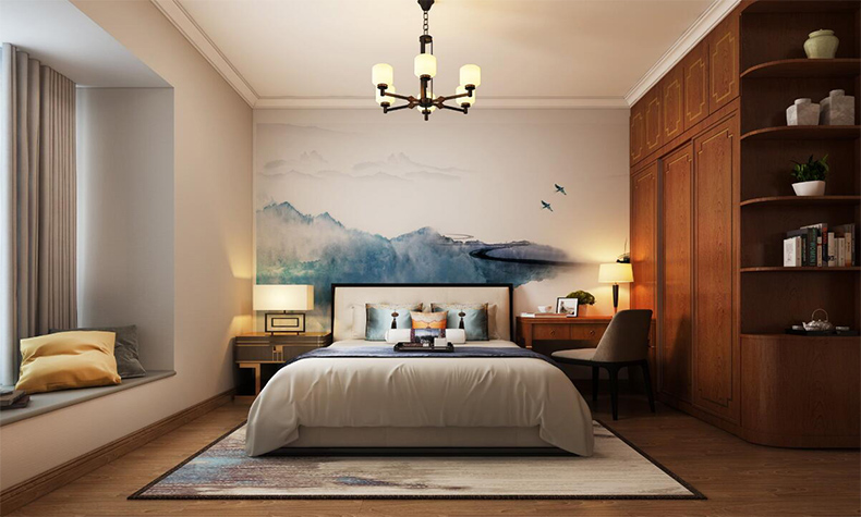 韶關市曲江東成雅苑新中式風格三居室裝修案例