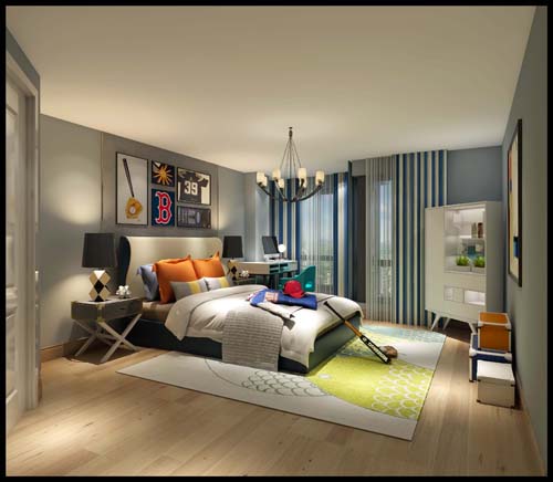 廣州市品實云湖花城現(xiàn)代風格三居室裝修案例