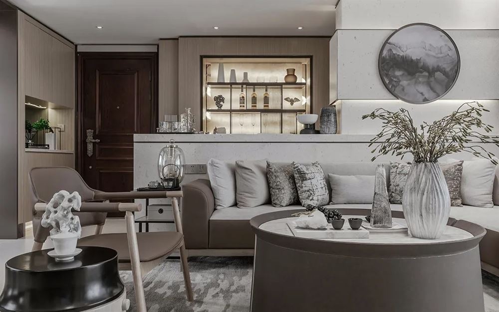 昭通市玉泉商業廣場新中式風格三居室裝修案例