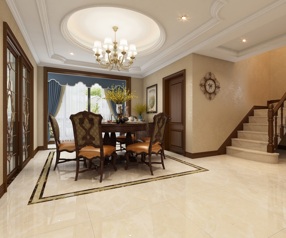 嘉興市陽光城翡麗海岸新中式風(fēng)格五居室裝修案例