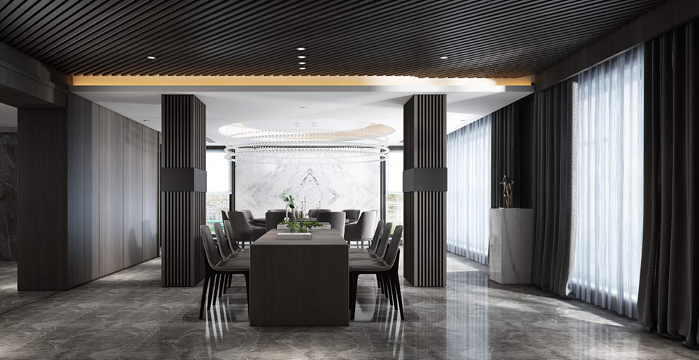 裝修公司現(xiàn)代輕奢風(fēng)格別墅裝修效果圖-餐廳 裝修公司現(xiàn)代輕奢風(fēng)格別墅裝修效果圖-餐廳