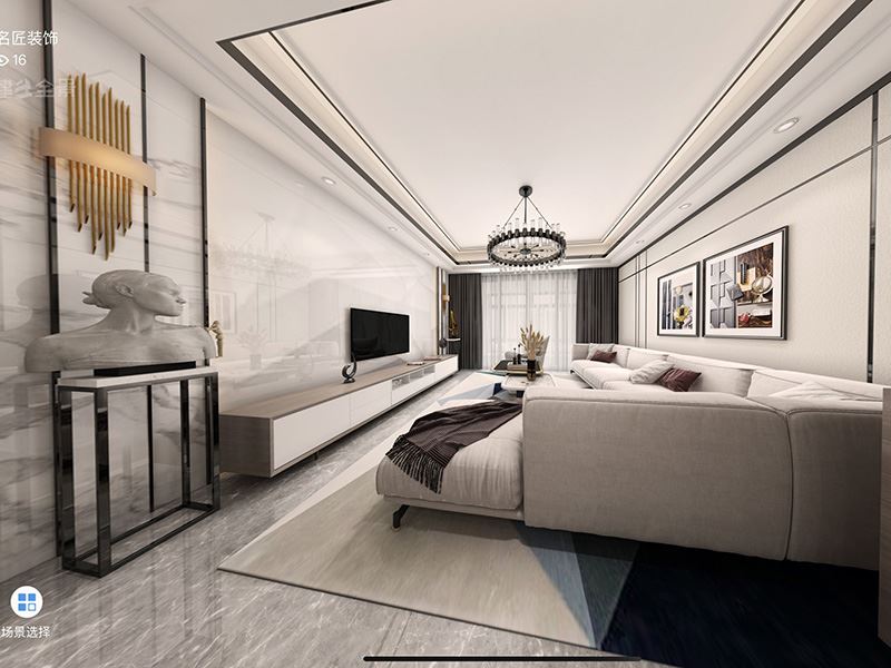 茂名市東方新城現(xiàn)代簡約風格四居室裝修案例