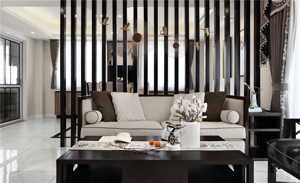 江門市江海怡景灣新中式風格四居室裝修案例