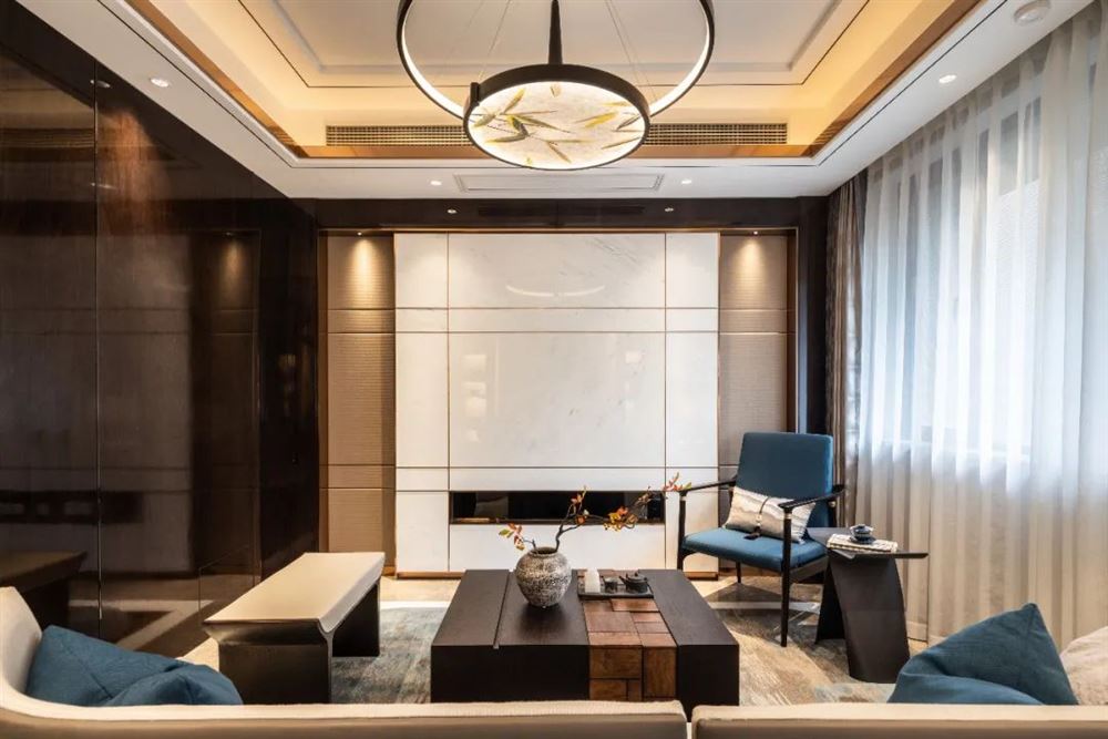 惠州市碧桂園南昆大觀別墅新中式風格三居室裝修案例