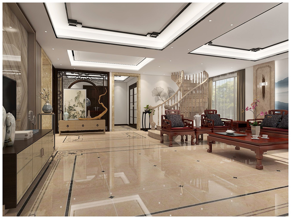 新中式風格別墅裝修設計效果圖-美的海岸花園別墅366平米-別墅客廳裝修設計 新中式風格別墅裝修設計效果圖-美的海岸花園別墅366平米-別墅客廳裝修設計