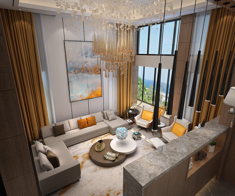 輕奢風格別墅裝修設計效果圖-碧桂園翠錦豪庭別墅470平米-別墅客廳裝修設計 輕奢風格別墅裝修設計效果圖-碧桂園翠錦豪庭別墅470平米-別墅客廳裝修設計