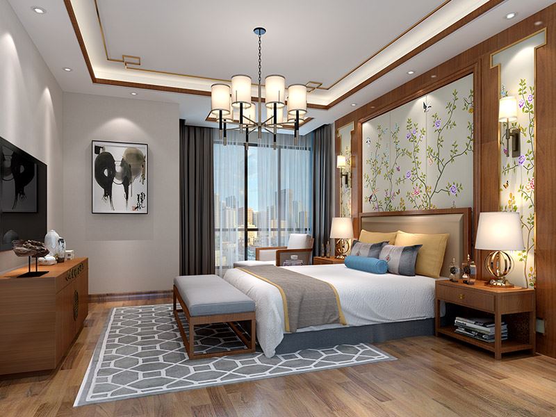 佛山市保利時代天珀新中式風(fēng)格四居室裝修案例