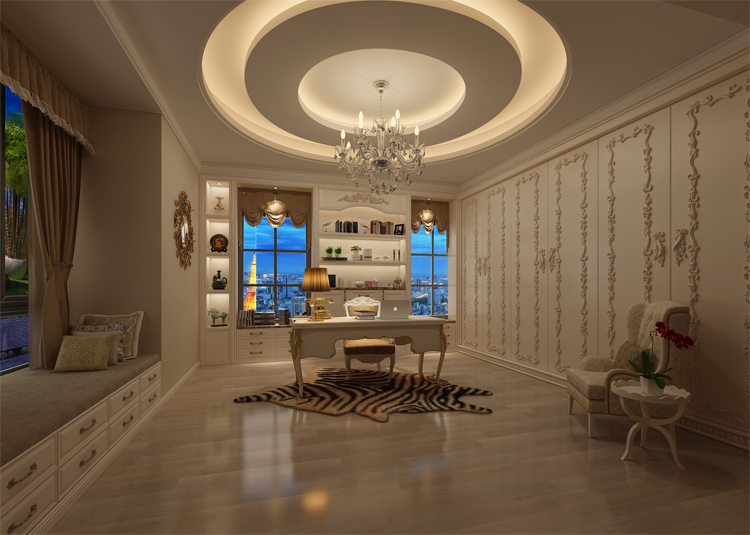 保利高爾夫郡別墅322平米歐式風(fēng)格裝修案例-書(shū)房 保利高爾夫郡別墅322平米歐式風(fēng)格裝修案例-書(shū)房