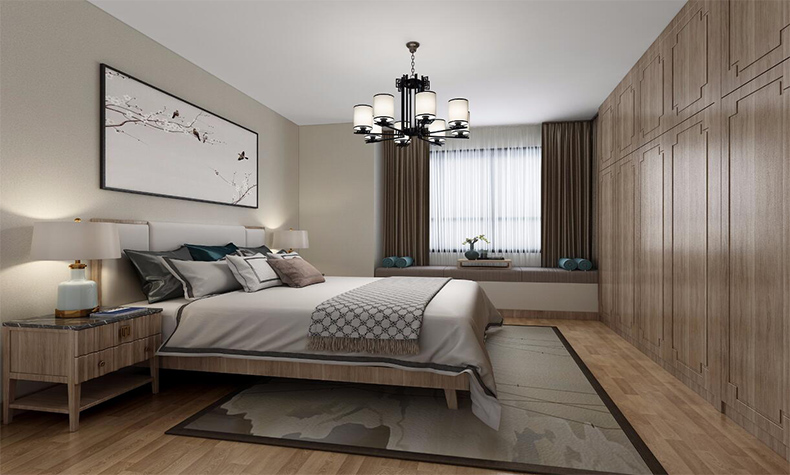 韶關(guān)市新時(shí)代廣場新中式風(fēng)格三居室裝修案例