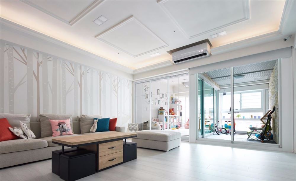 江門市越秀星匯名庭美式風(fēng)格三居室裝修案例