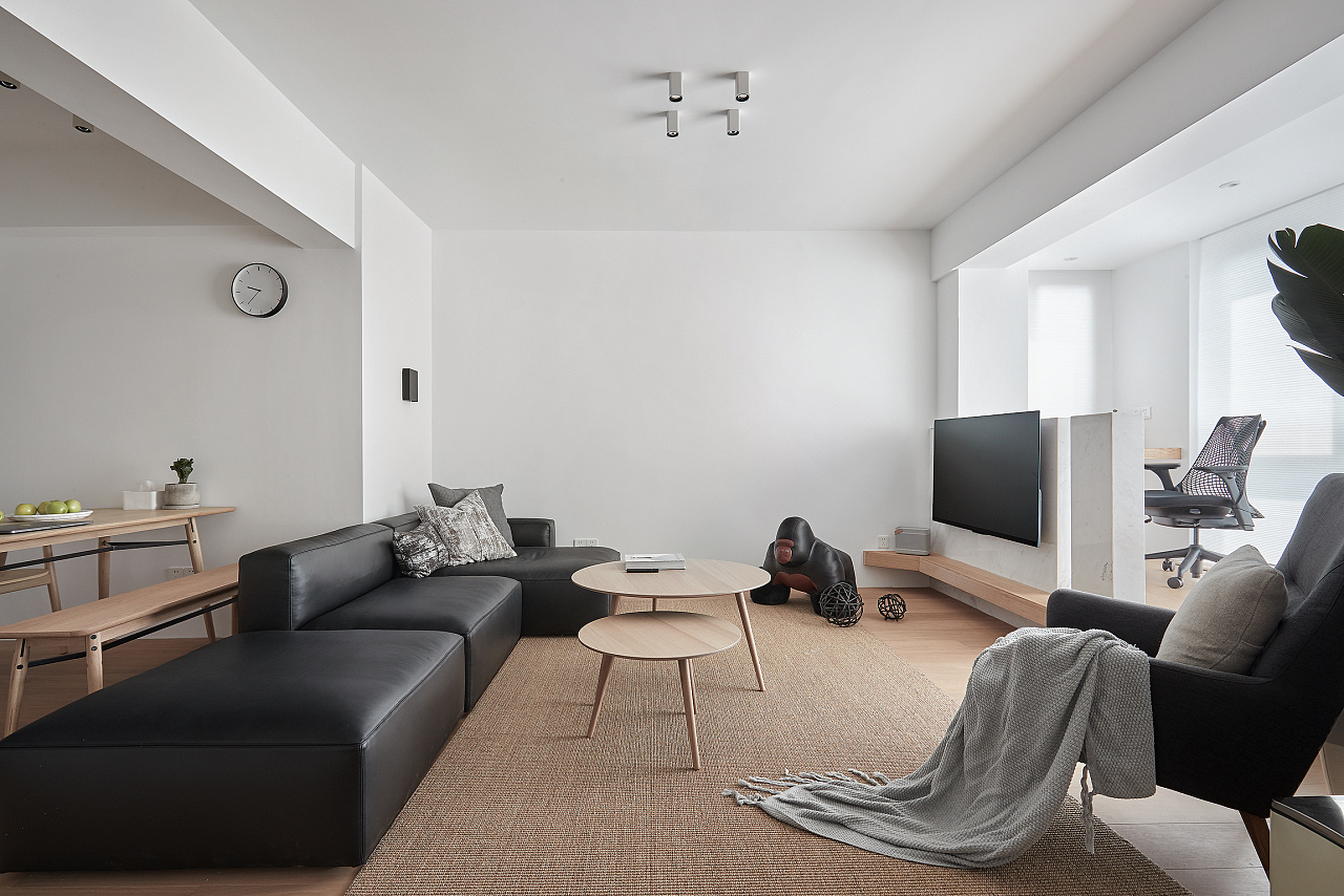 現(xiàn)代極簡風格室內(nèi)家裝案例效果圖-客餐廳 現(xiàn)代極簡風格室內(nèi)家裝案例效果圖-客餐廳