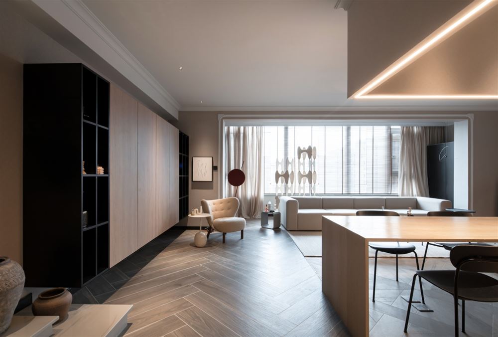 江門市鳳山水岸現代簡約風格三居室裝修案例