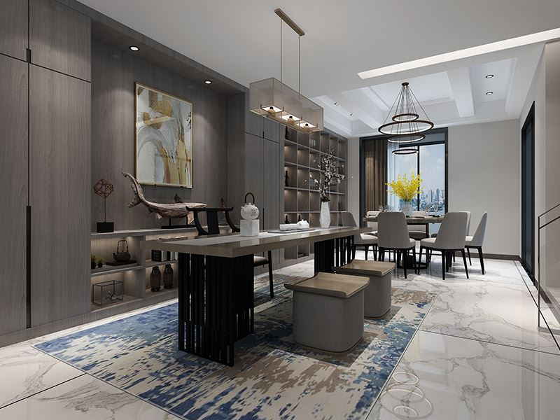 楚雄彝族自治州紅陽小區(qū)現(xiàn)代簡約風格三居室裝修案例