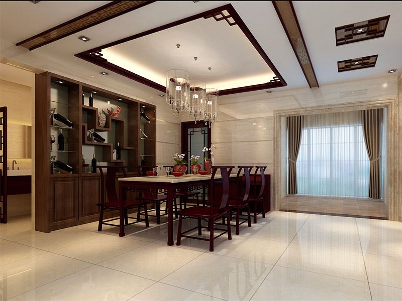 佛山市泰豐千璽灣新中式風格四居室裝修案例
