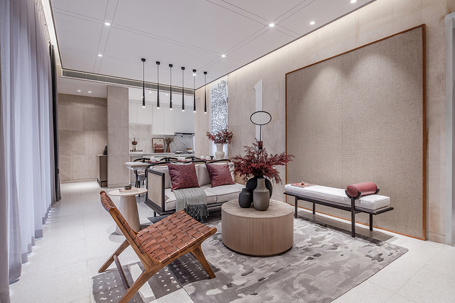 新中式風(fēng)格室內(nèi)家裝案例效果圖-客廳 新中式風(fēng)格室內(nèi)家裝案例效果圖-客廳