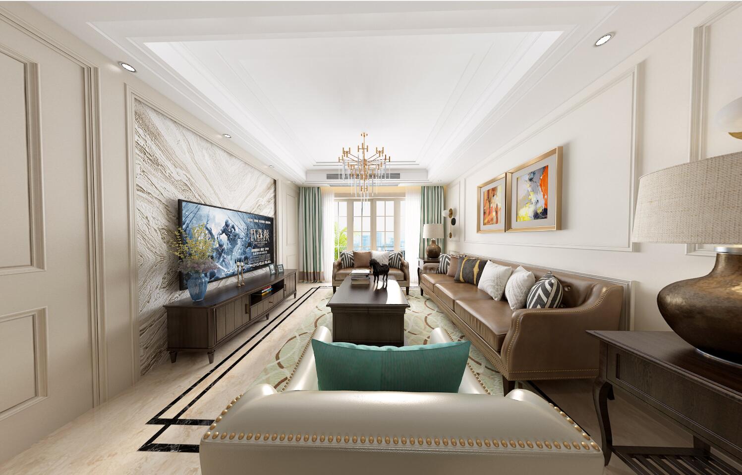 廣州市利海托斯卡納歐式風格三居室裝修案例