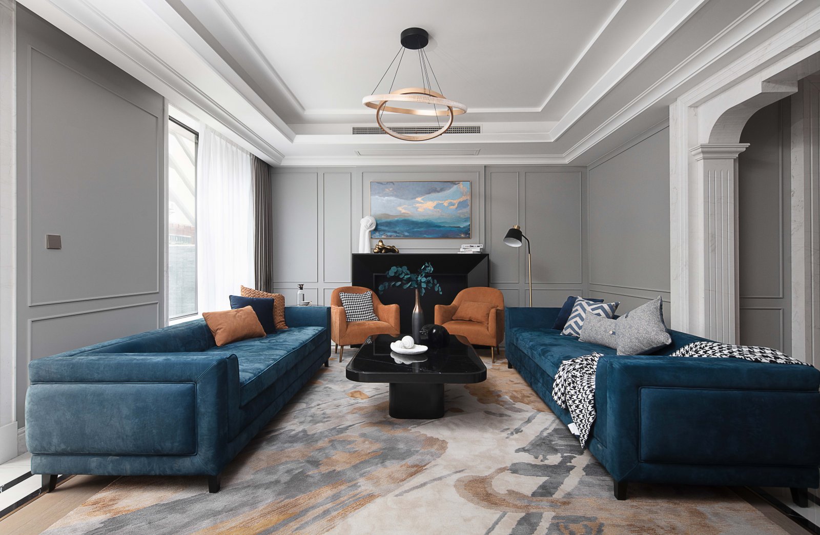 裝修案例現(xiàn)代輕奢風格室內(nèi)裝修效果圖-客廳 裝修案例現(xiàn)代輕奢風格室內(nèi)裝修效果圖-客廳