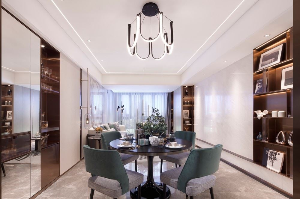 江門市天鵝灣輕奢風格四居室裝修案例