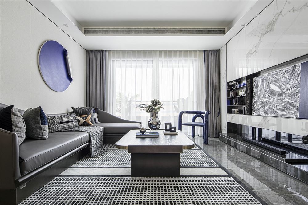 江門市敏捷·云錦現代風格三居室裝修案例