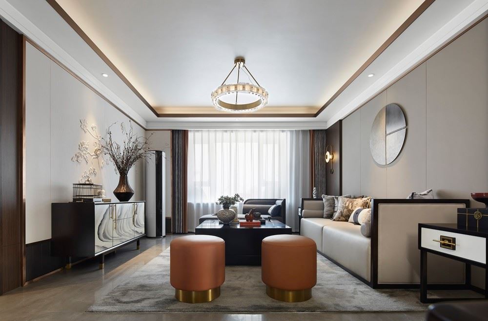 江門市東成家園新中式風格四居室裝修案例