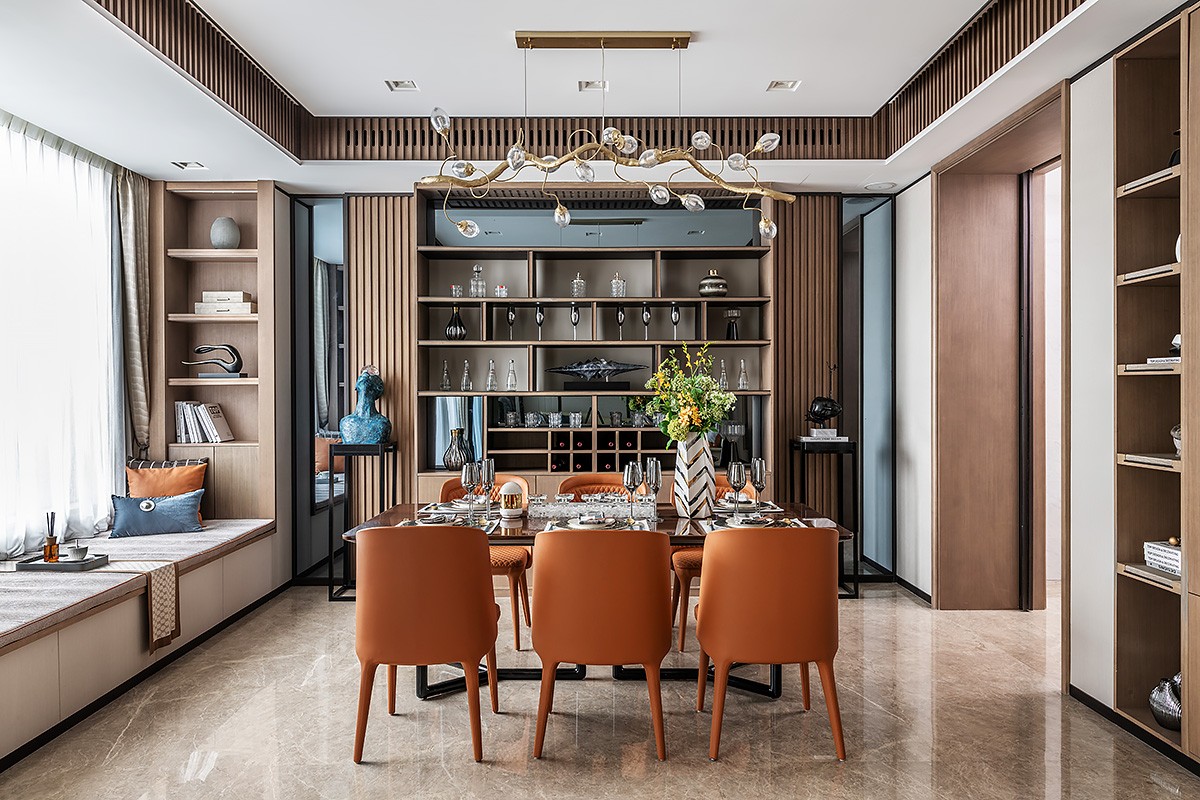 新中式風格家裝設計別墅裝修效果圖-餐廳 新中式風格家裝設計別墅裝修效果圖-餐廳