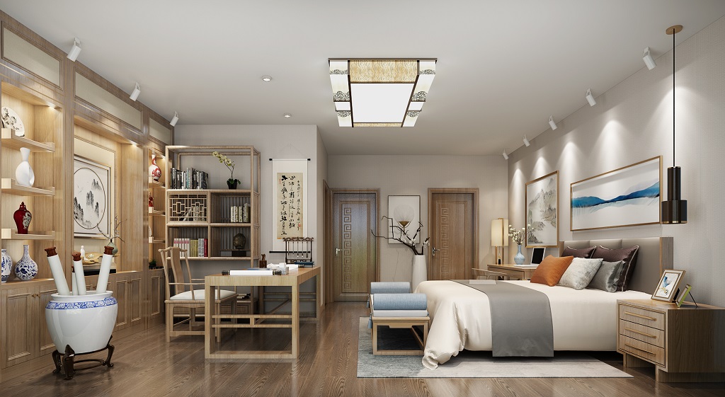 淮安市鳳凰花苑新中式風(fēng)格別墅裝修案例