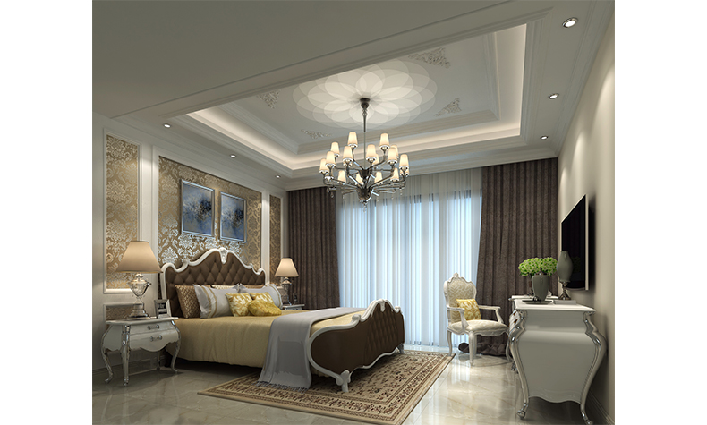 現(xiàn)代歐式風格室內裝修效果圖-綠地海長流三居126平米-臥室 現(xiàn)代歐式風格室內裝修效果圖-綠地海長流三居126平米-臥室