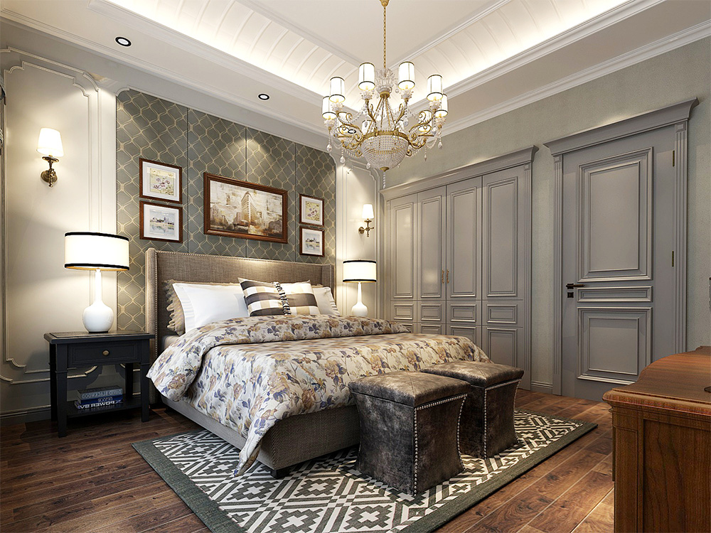裝修案例經典美式風格別墅裝修效果圖-次臥 裝修案例經典美式風格別墅裝修效果圖-次臥