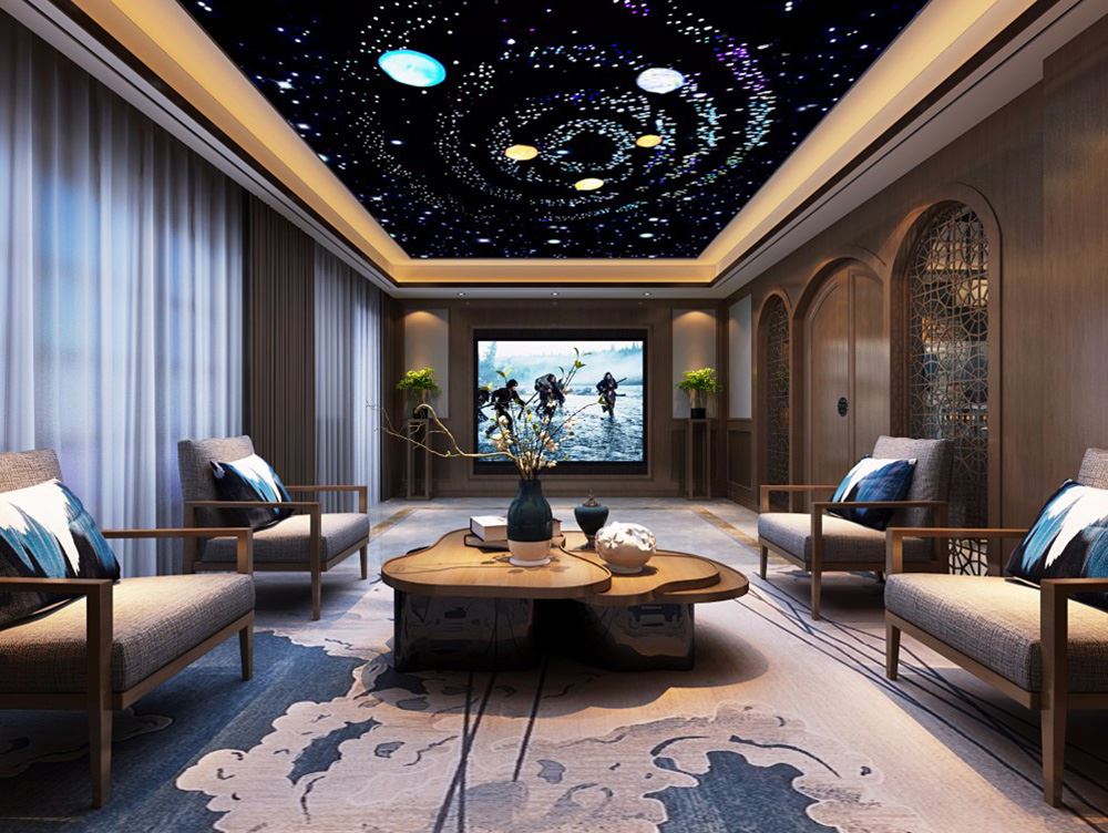 佛山市綠城桂語映月新中式風格別墅裝修案例