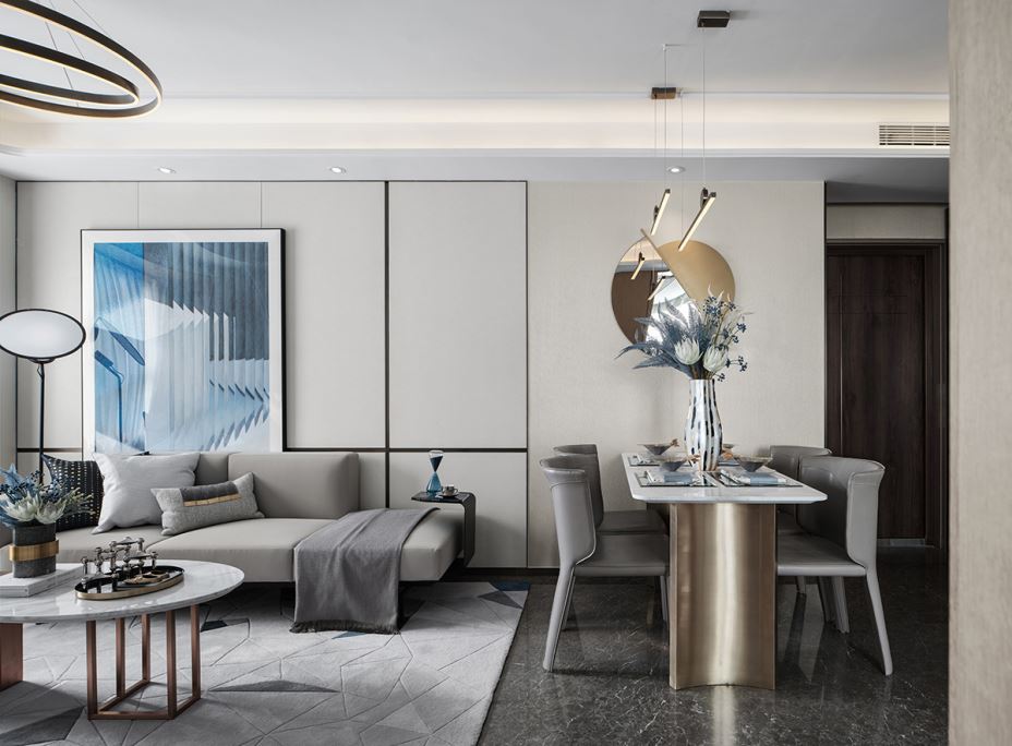 江門市新會碧桂園別墅輕奢風格三居室裝修案例