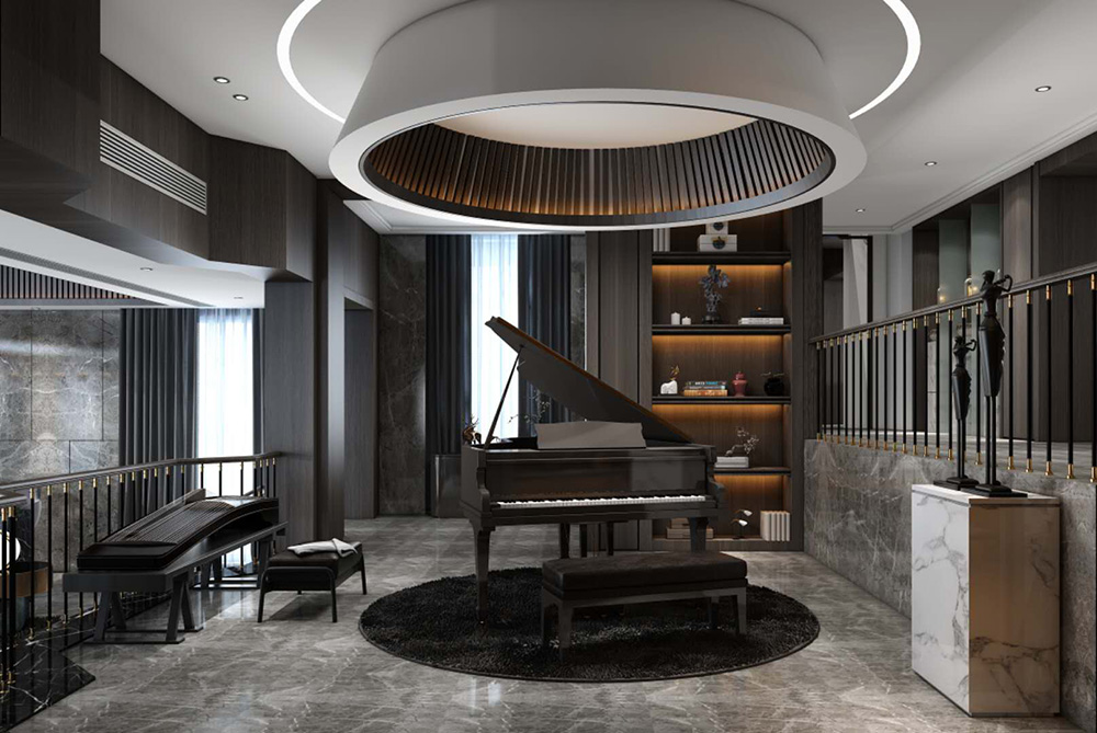 裝修公司現(xiàn)代輕奢風(fēng)格別墅裝修效果圖-二層音樂(lè)區(qū) 裝修公司現(xiàn)代輕奢風(fēng)格別墅裝修效果圖-二層音樂(lè)區(qū)