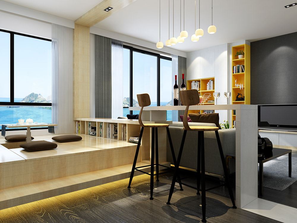 楚雄彝族自治州金碧大廈現代簡約風格二居室裝修案例