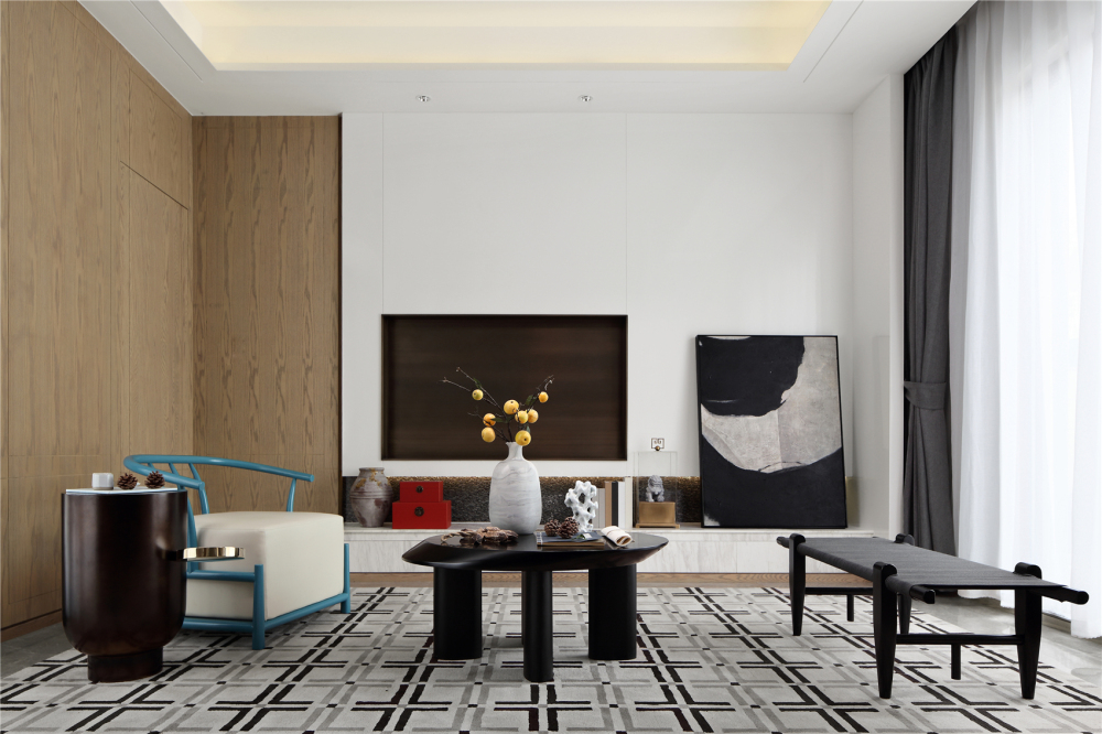 新中式風格別墅家裝案例效果圖-客廳 新中式風格別墅家裝案例效果圖-客廳