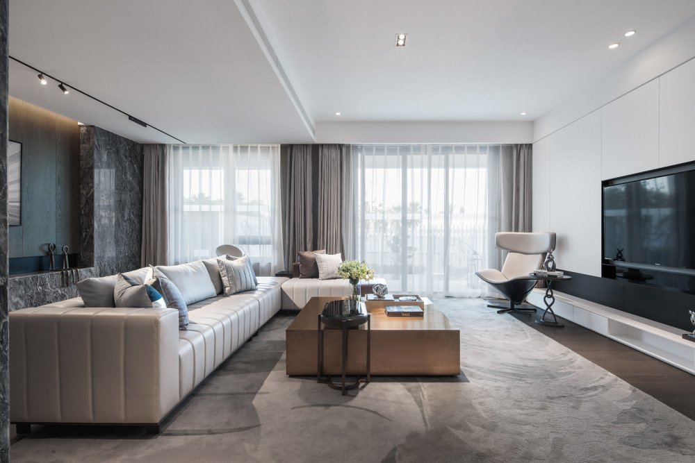 北歐輕奢風格室內家裝案例效果圖-客廳 北歐輕奢風格室內家裝案例效果圖-客廳