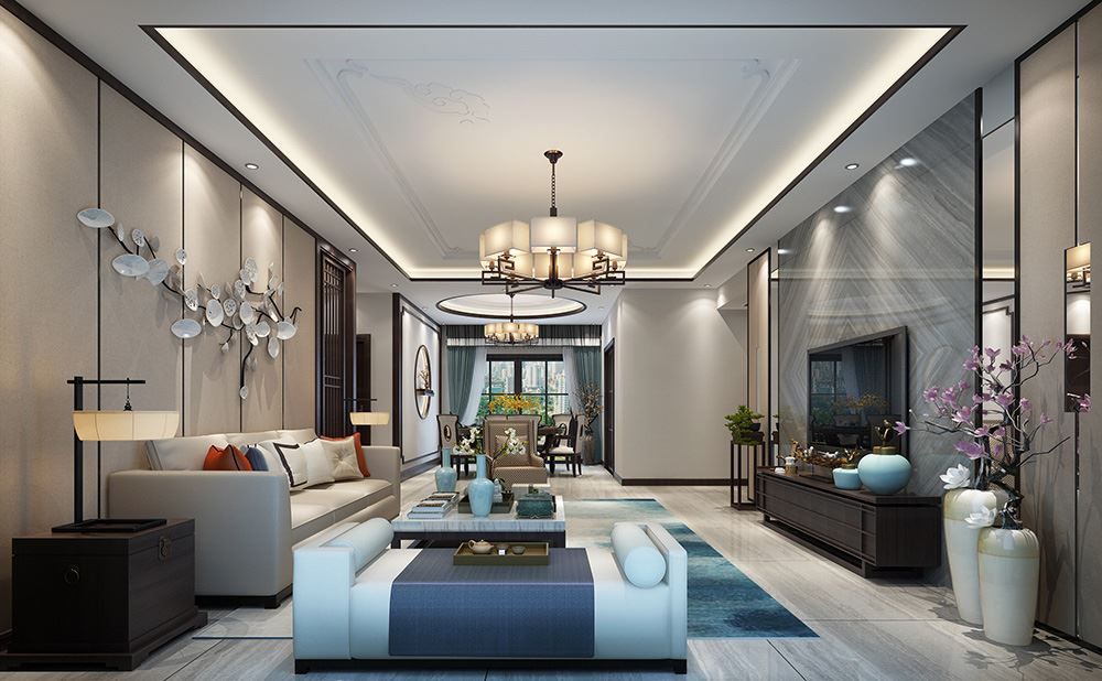 佛山市中建順控·云熙悅城新中式風格四居室裝修案例