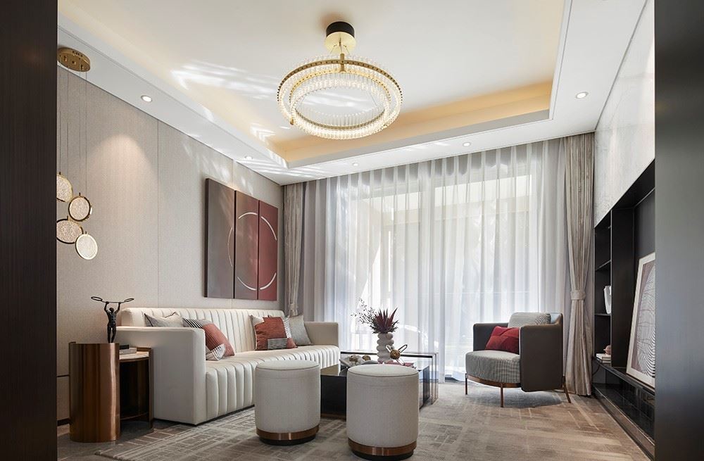 江門市碧華園輕奢風格三居室裝修案例