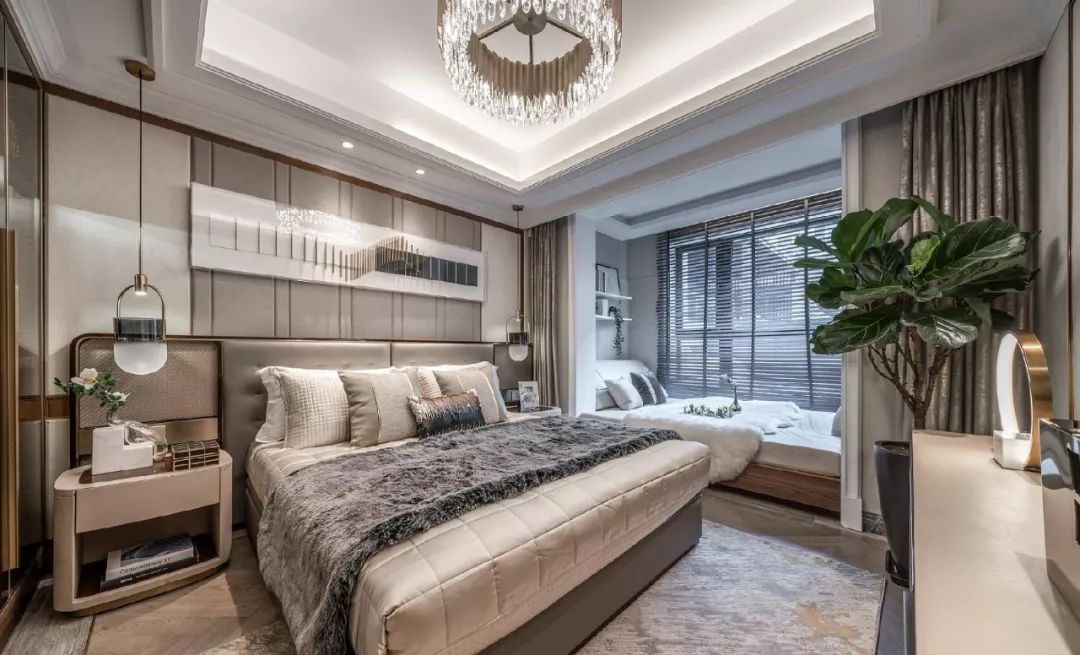 佛山裝修公司現代輕奢風格別墅裝修效果圖-主臥 佛山裝修公司現代輕奢風格別墅裝修效果圖-主臥