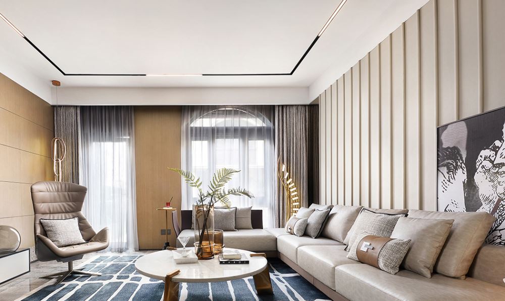 楚雄彝族自治州獅山大道小區(qū)現(xiàn)代風(fēng)格別墅裝修案例