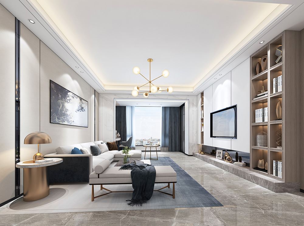 佛山市龍光·玖悅灣輕奢風格四居室裝修案例