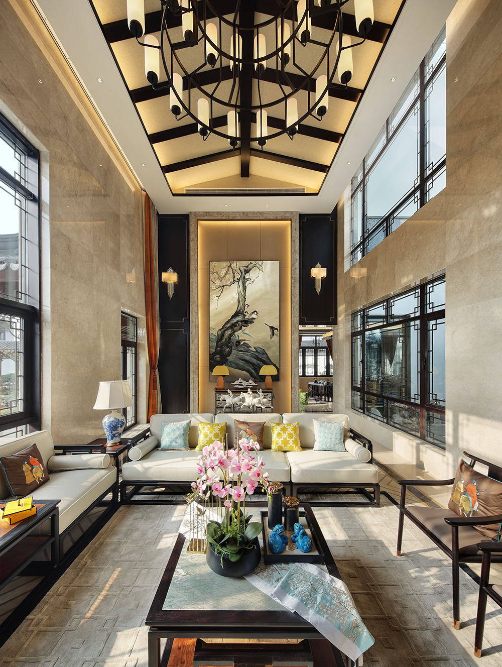 新中式風(fēng)格別墅裝修設(shè)計(jì)效果圖-碧桂園海景苑別墅568平米-別墅裝修設(shè)計(jì)客廳 新中式風(fēng)格別墅裝修設(shè)計(jì)效果圖-碧桂園海景苑別墅568平米-別墅裝修設(shè)計(jì)客廳