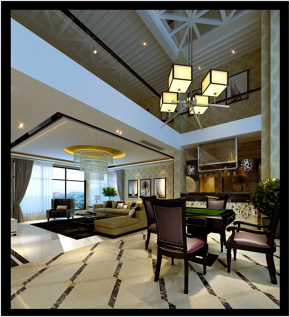 輕奢風格別墅裝修效果圖-東逸灣別墅290平米-娛樂區 輕奢風格別墅裝修效果圖-東逸灣別墅290平米-娛樂區