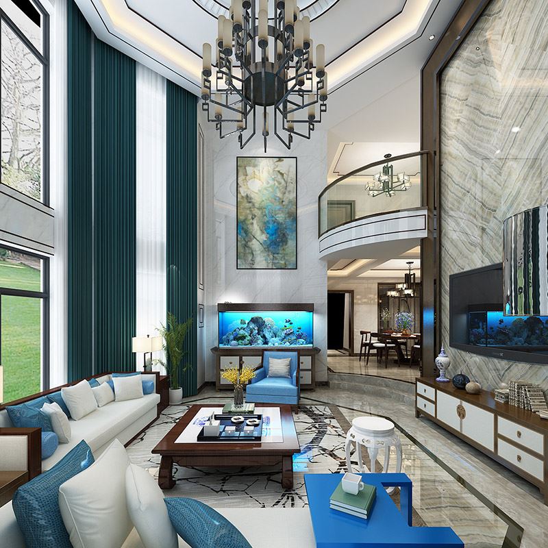 佛山市龍光·玖悅灣新中式風格別墅裝修案例