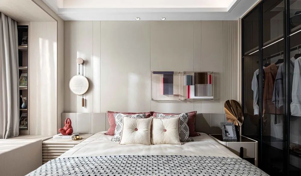 莫蘭迪輕奢風格室內設計家裝案例-主臥 莫蘭迪輕奢風格室內設計家裝案例-主臥