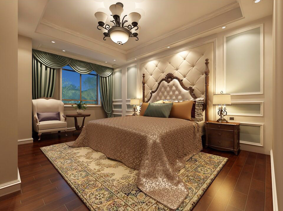 裝修公司美式風格別墅裝修效果圖-客臥 裝修公司美式風格別墅裝修效果圖-客臥