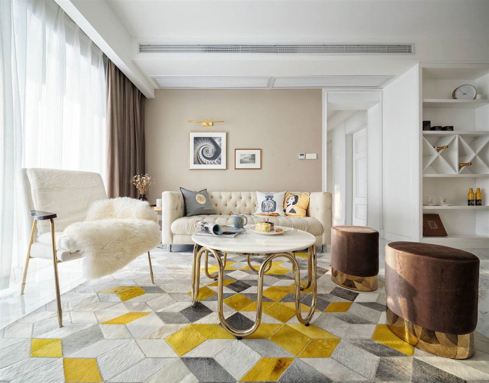 湛江市大運家園美式風格三居室裝修案例