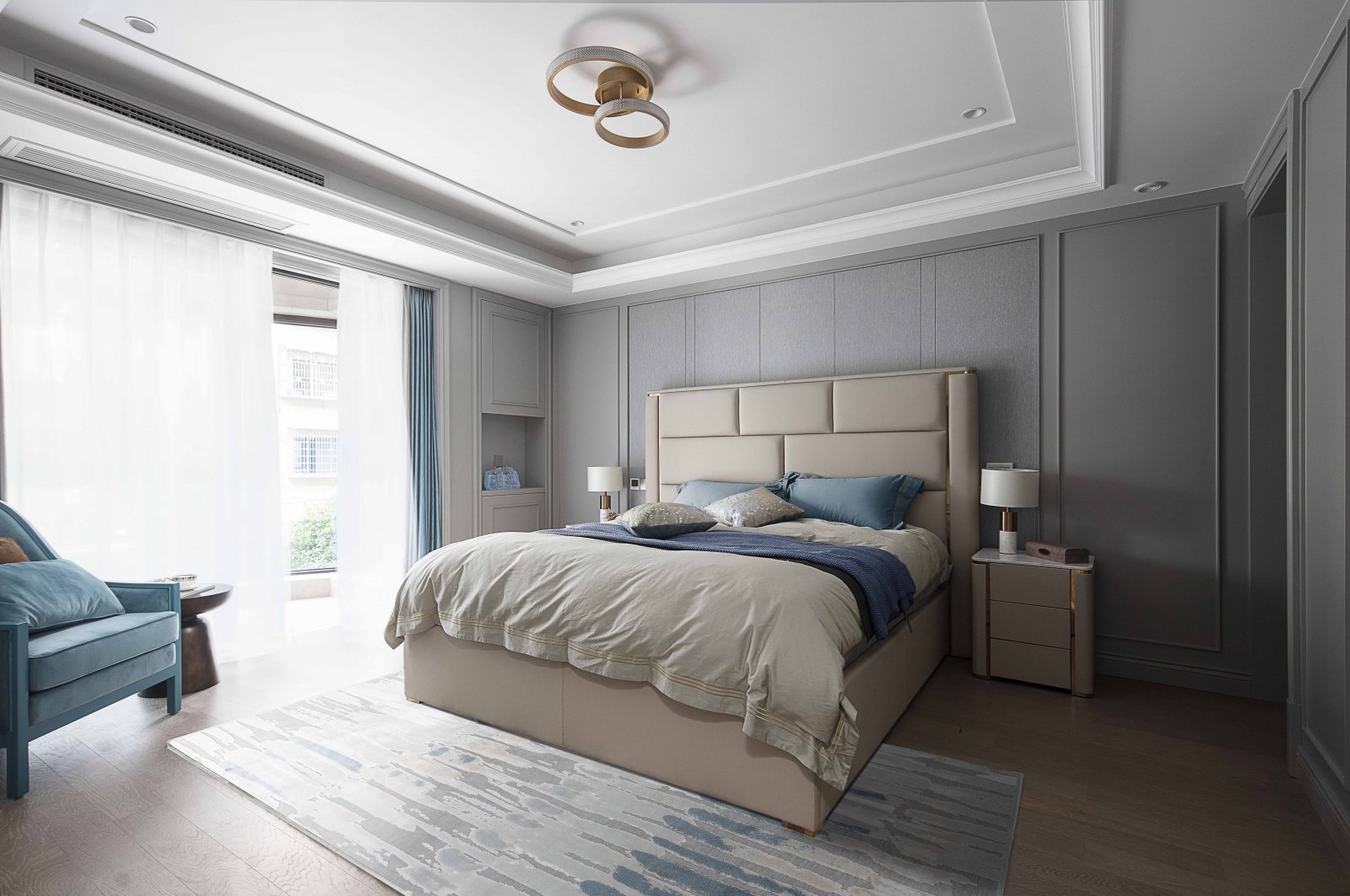 裝修案例現(xiàn)代輕奢風格室內(nèi)裝修效果圖-主臥 裝修案例現(xiàn)代輕奢風格室內(nèi)裝修效果圖-主臥