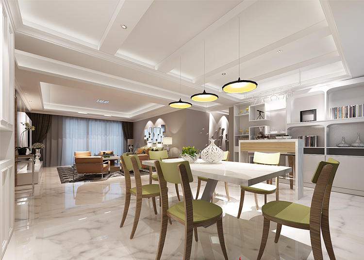 無錫市綠地波士頓公館現代簡約風格四居室裝修案例