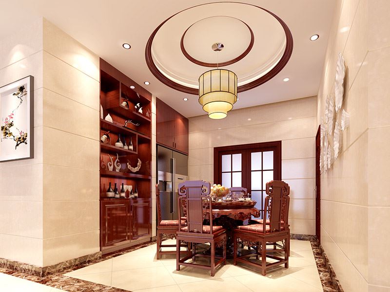 河源市鴻大城新中式風格三居室裝修案例